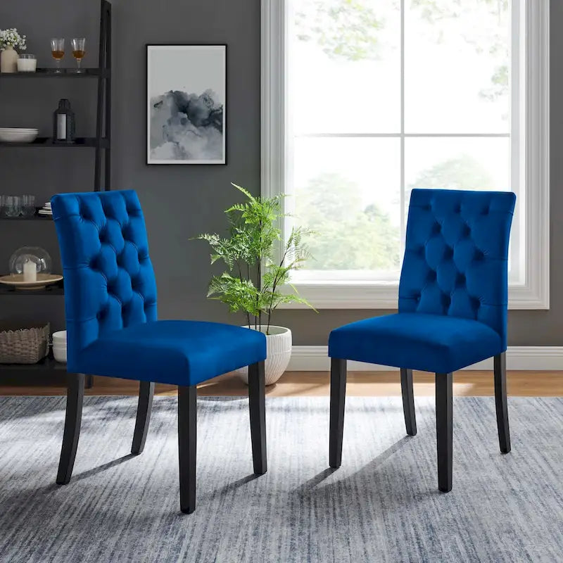 Chaises de salle à manger en velours - Lot de 2
