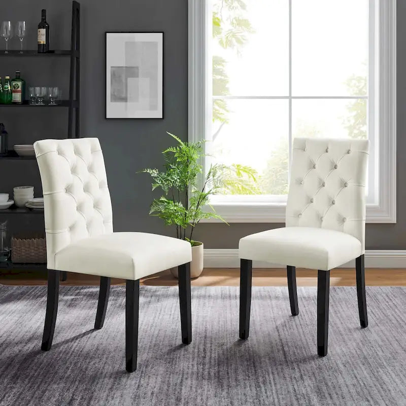 Chaises de salle à manger en velours - Lot de 2
