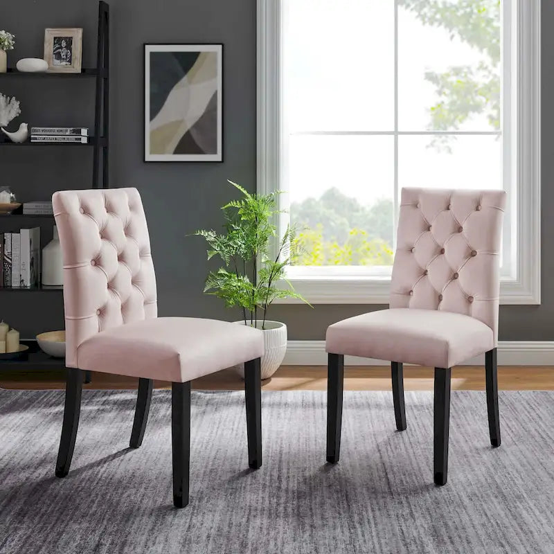 Chaises de salle à manger en velours - Lot de 2