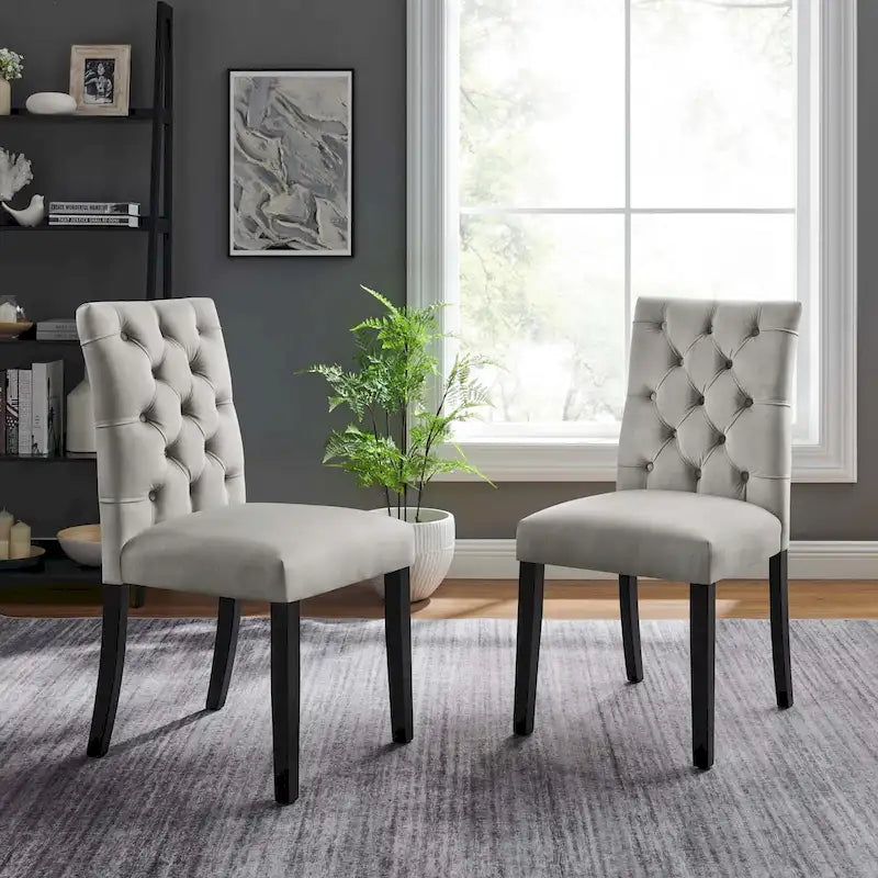Chaises de salle à manger en velours - Lot de 2