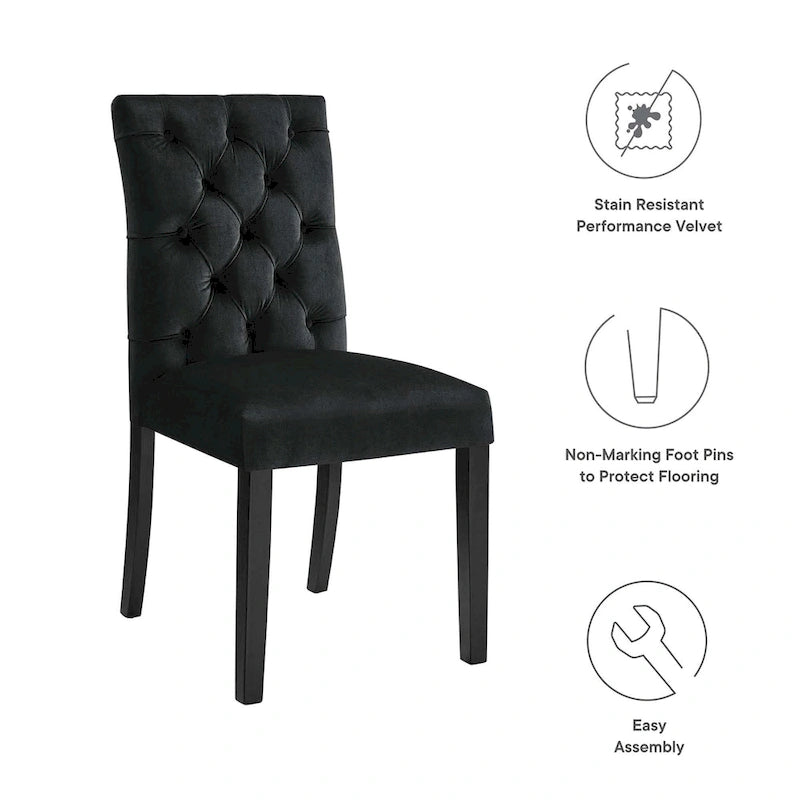 Chaises de salle à manger en velours - Lot de 2