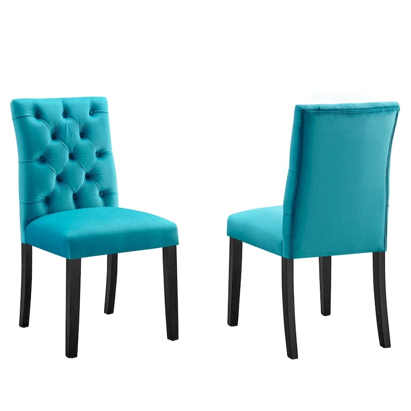 Chaises de salle à manger en velours - Lot de 2