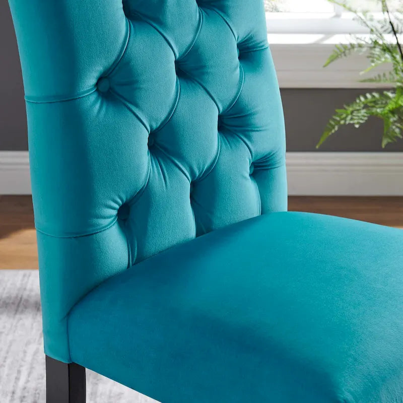 Chaises de salle à manger en velours - Lot de 2