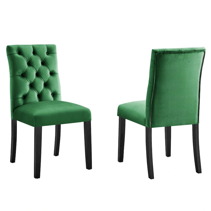 Chaises de salle à manger en velours - Lot de 2