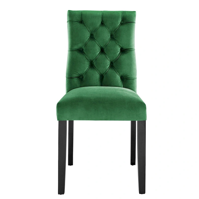 Chaises de salle à manger en velours - Lot de 2