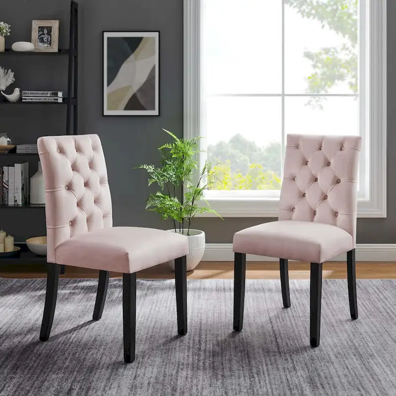 Chaises de salle à manger en velours - Lot de 2