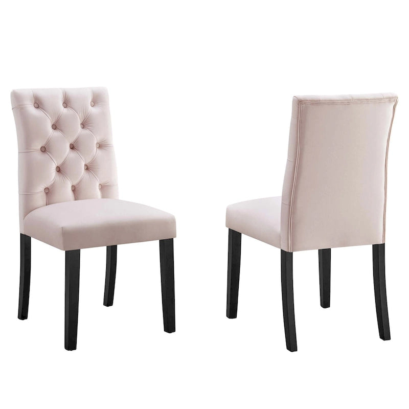 Chaises de salle à manger en velours - Lot de 2