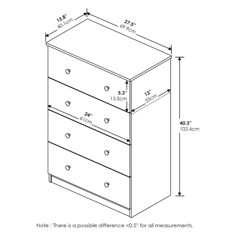Commode simple à 4 tiroirs