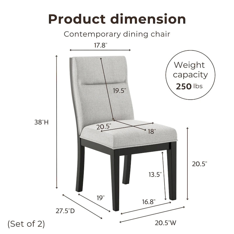 Chaises d'appoint contemporaines rembourrées (lot de 2)