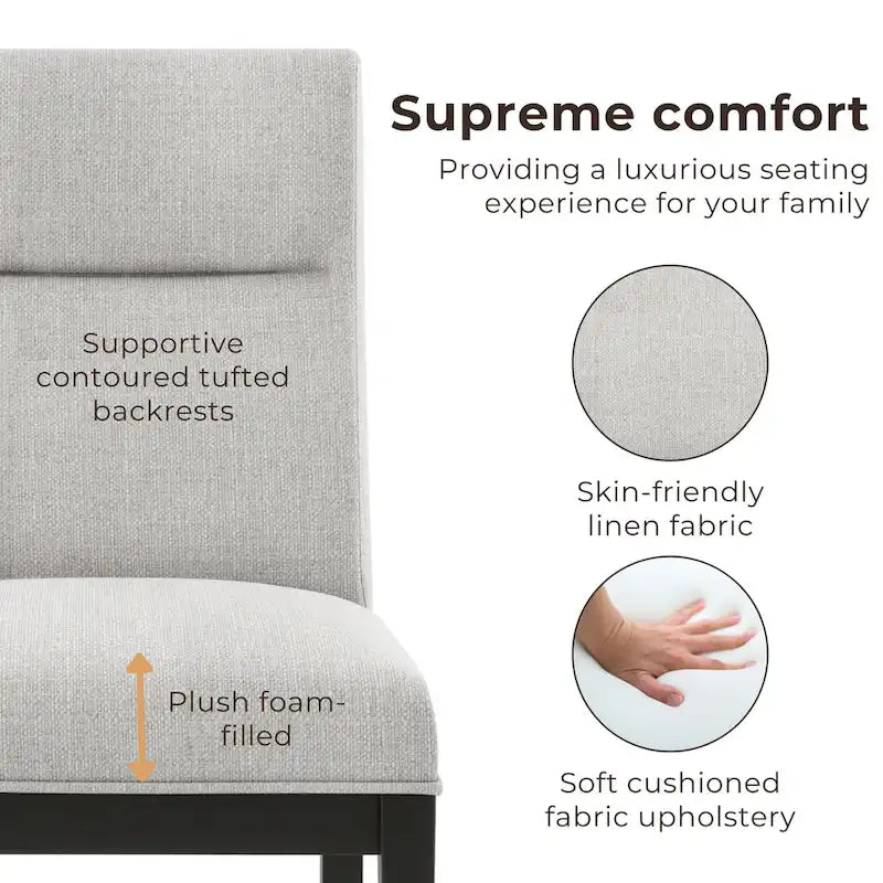 Chaises d'appoint contemporaines rembourrées (lot de 2)