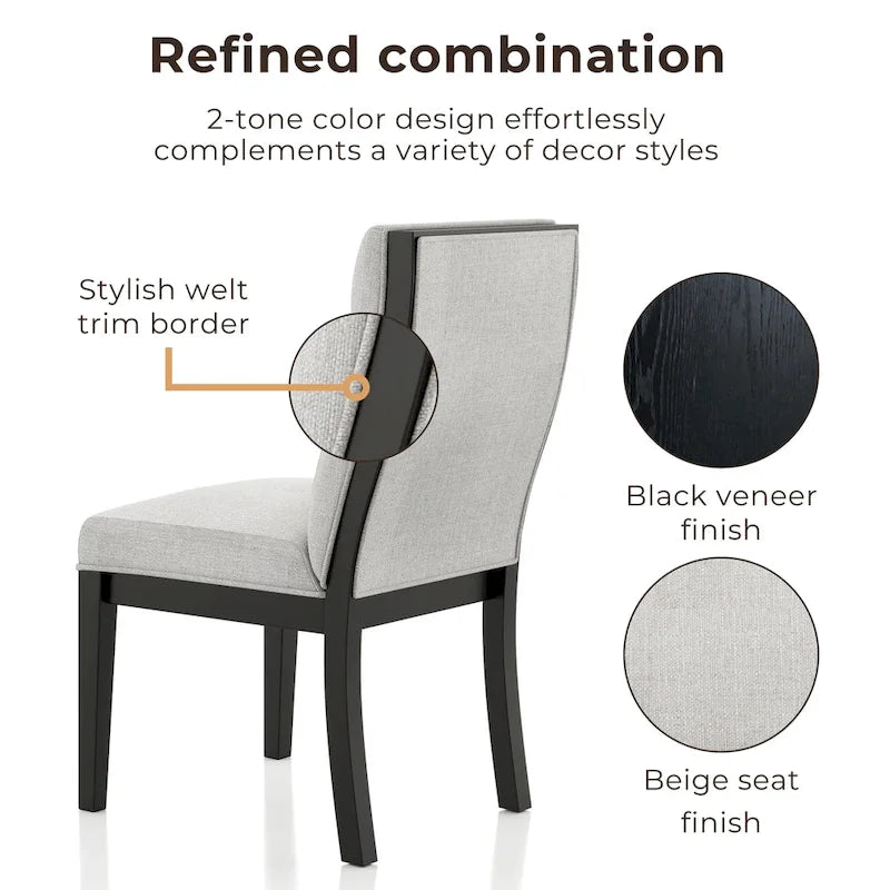 Chaises d'appoint contemporaines rembourrées (lot de 2)