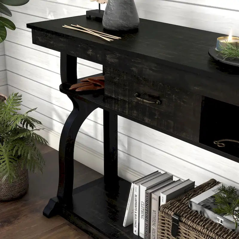 Console de 47 pouces avec 3 étagères ouvertes par