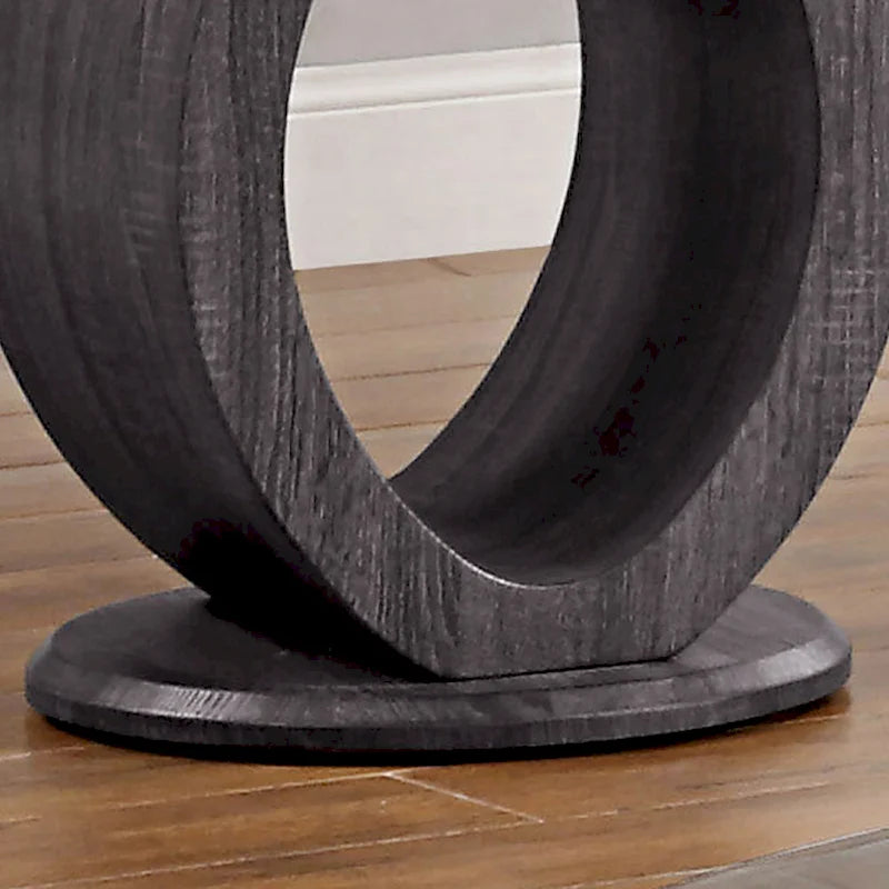 Table d'appoint contemporaine grise en verre de 24 pouces de