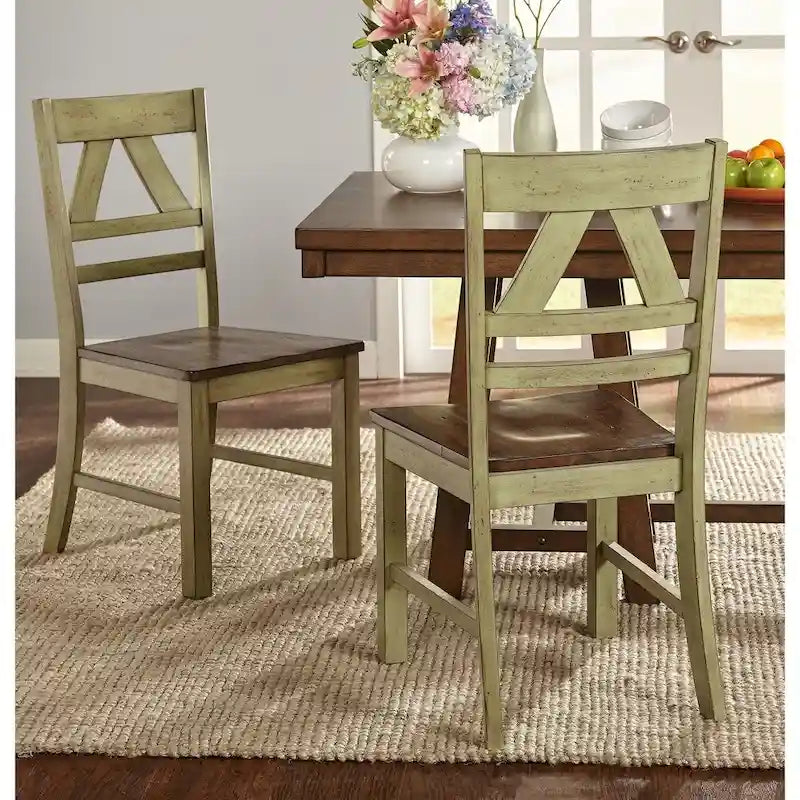 Chaises de salle à manger style champêtre (Lot de 2)