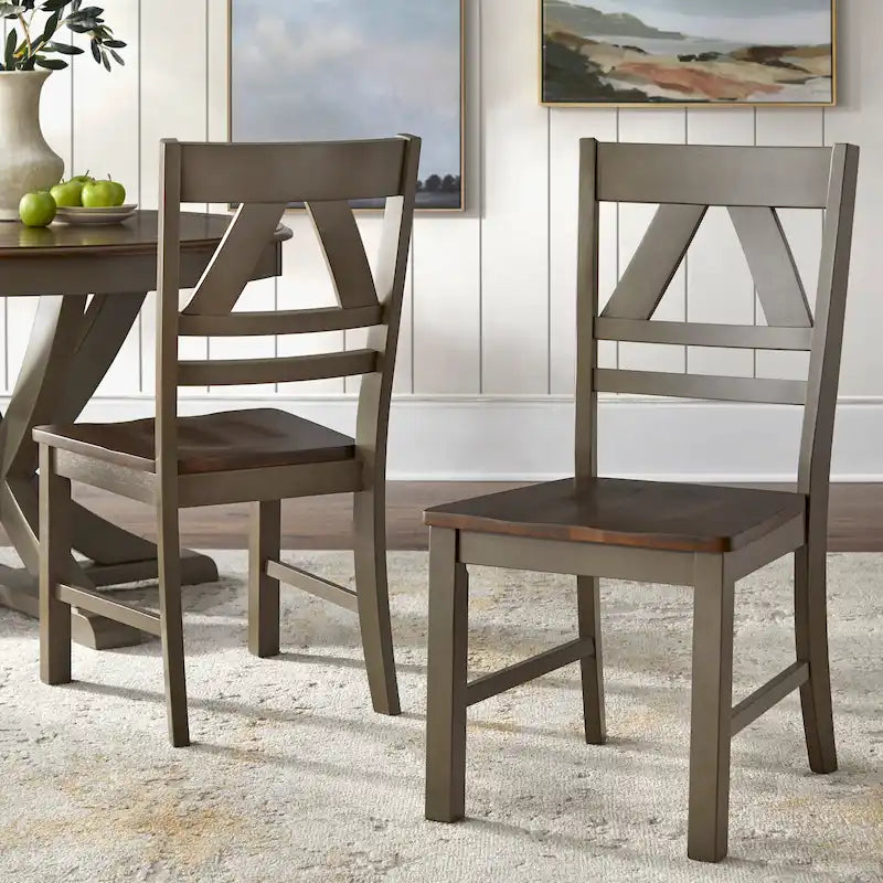 Chaises de salle à manger style champêtre (Lot de 2)
