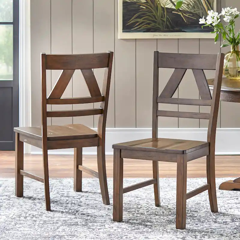 Chaises de salle à manger style champêtre (Lot de 2)