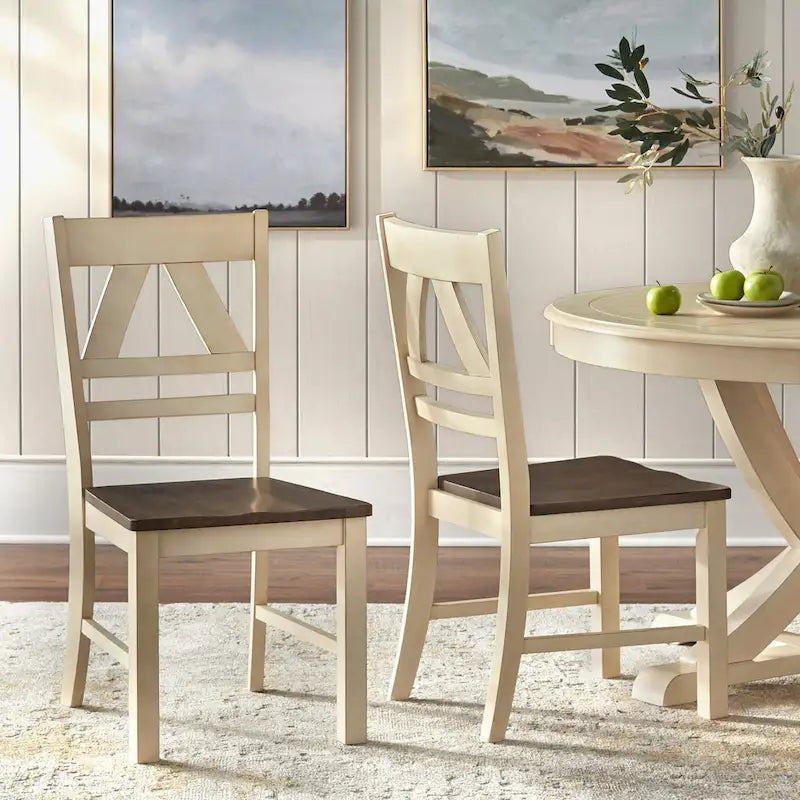 Chaises de salle à manger style champêtre (Lot de 2)