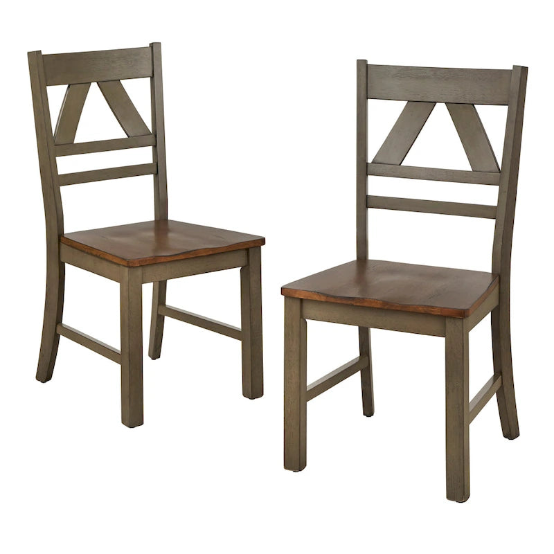 Chaises de salle à manger style champêtre (Lot de 2)