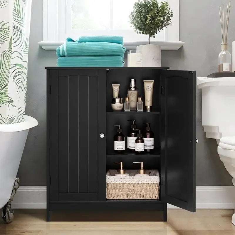 Meuble de rangement pour salle de bain, avec 2 portes et 2 étagères - 29,7P x 59,4L x 79,2H cm