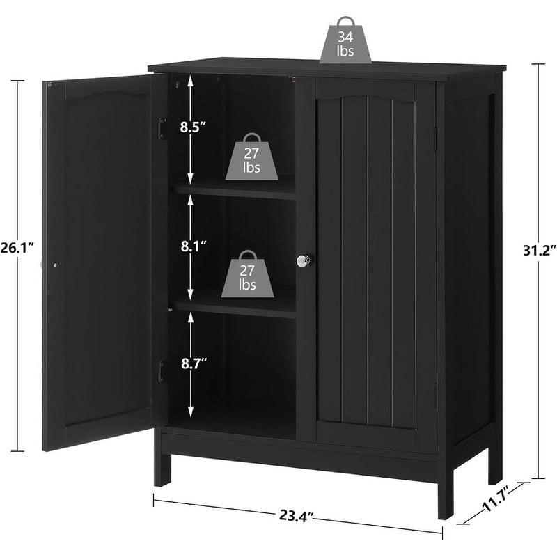 Meuble de rangement pour salle de bain, avec 2 portes et 2 étagères - 29,7P x 59,4L x 79,2H cm