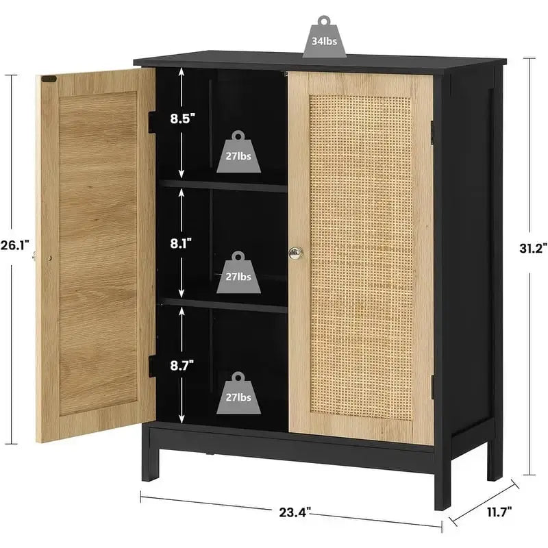 Meuble de rangement pour salle de bain, avec 2 portes et 2 étagères - 29,7P x 59,4L x 79,2H cm