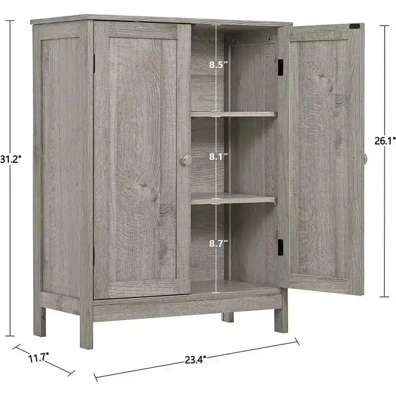 Meuble de rangement pour salle de bain, avec 2 portes et 2 étagères - 29,7P x 59,4L x 79,2H cm