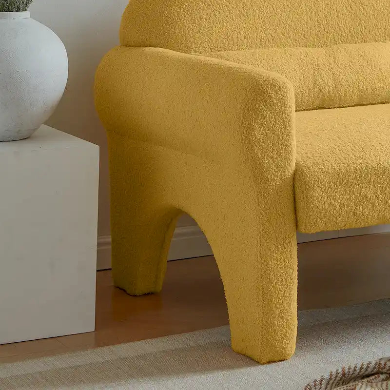 [VIDÉO fournie]Causeuse moderne en bouclette pour le salon