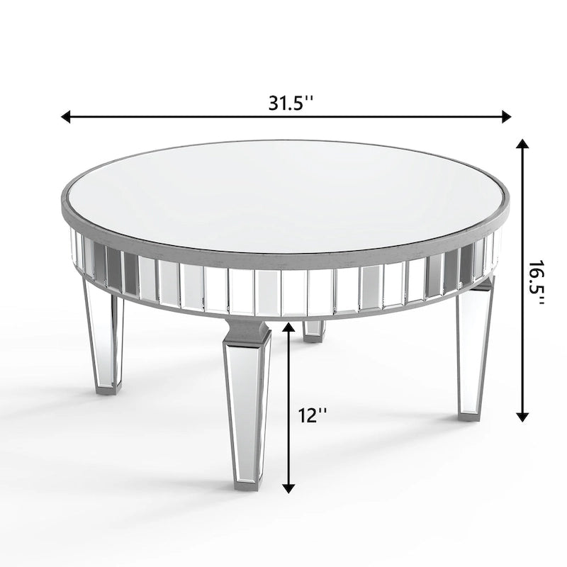 Table basse ronde Table d'appoint miroir