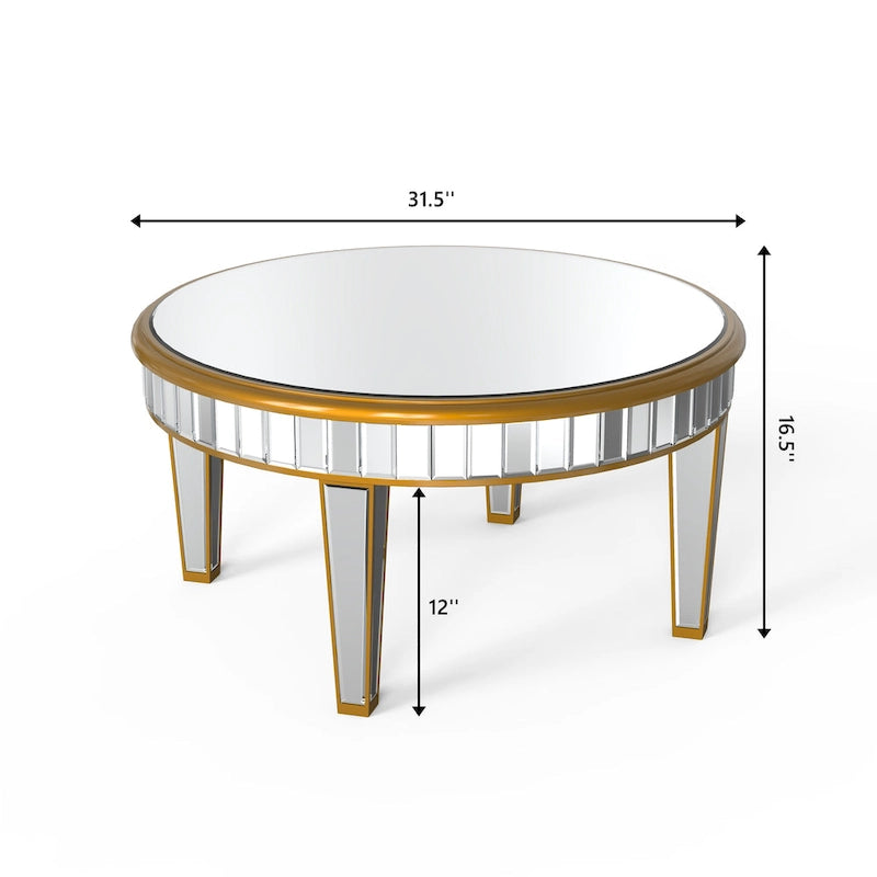Table basse ronde Table d'appoint miroir