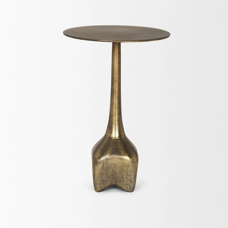 Table d'appoint en métal doré de grande taille