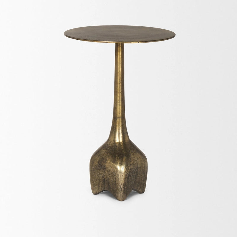 Table d'appoint en métal doré de grande taille