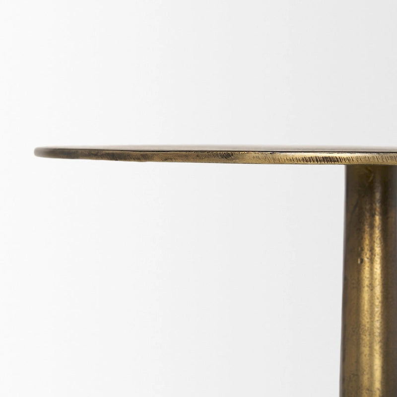 Table d'appoint en métal doré de grande taille