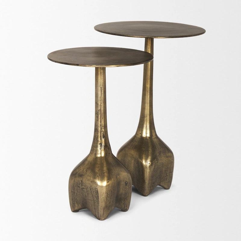 Table d'appoint en métal doré de grande taille