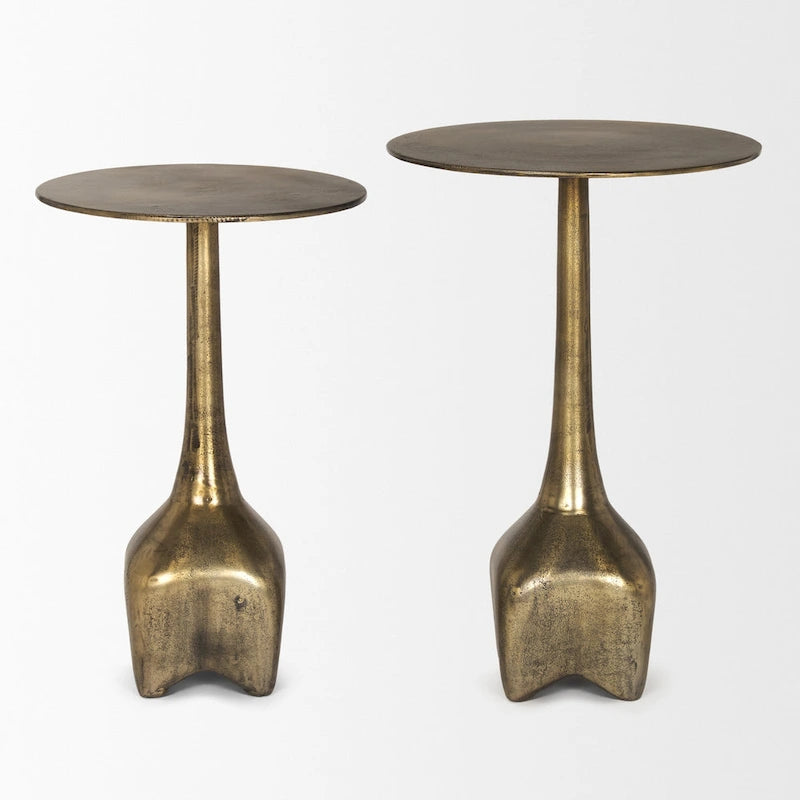 Table d'appoint en métal doré de grande taille