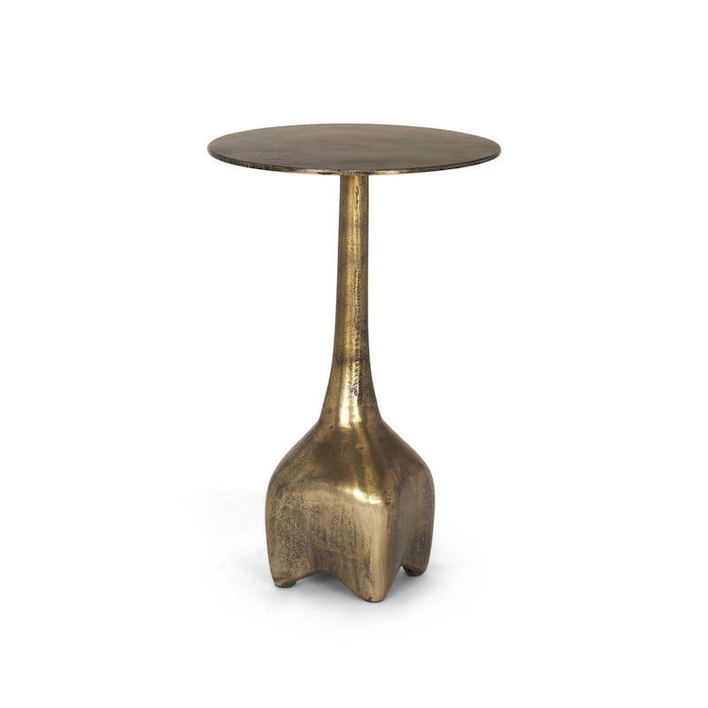 Table d'appoint en métal doré de grande taille