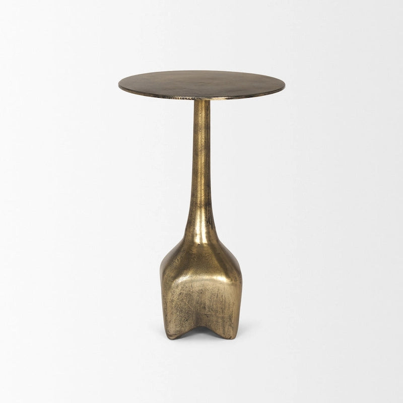 Table d'appoint en métal doré de grande taille