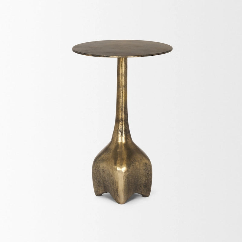 Table d'appoint en métal doré de grande taille
