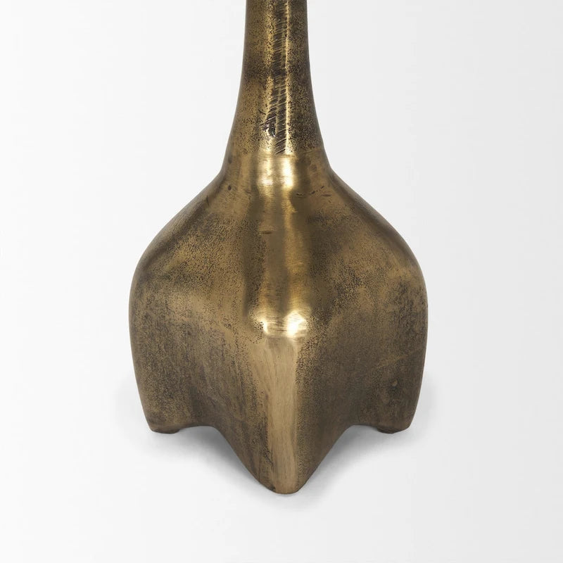 Table d'appoint en métal doré de grande taille