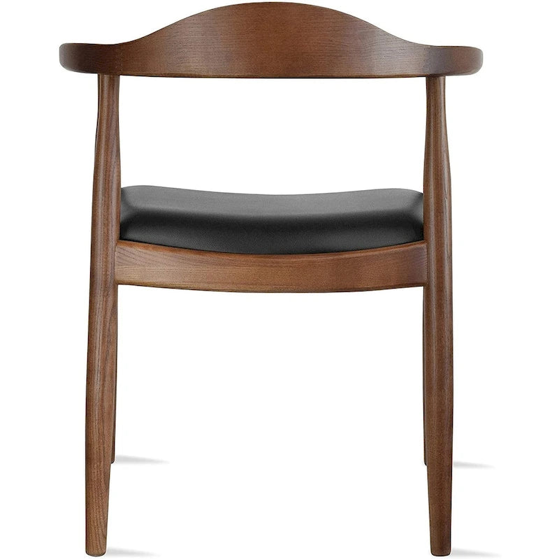 Chaises Kennedy en bois massif avec accoudoirs, en chêne et similicuir, pour salle à manger, cuisine, chambre, bureau.