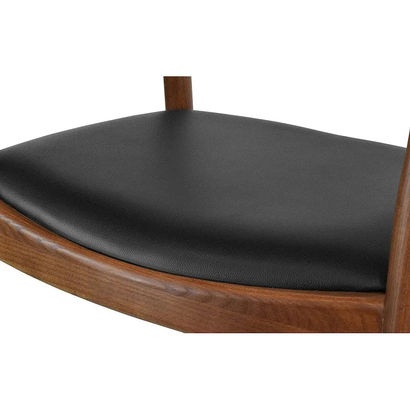 Chaises Kennedy en bois massif avec accoudoirs, en chêne et similicuir, pour salle à manger, cuisine, chambre, bureau.