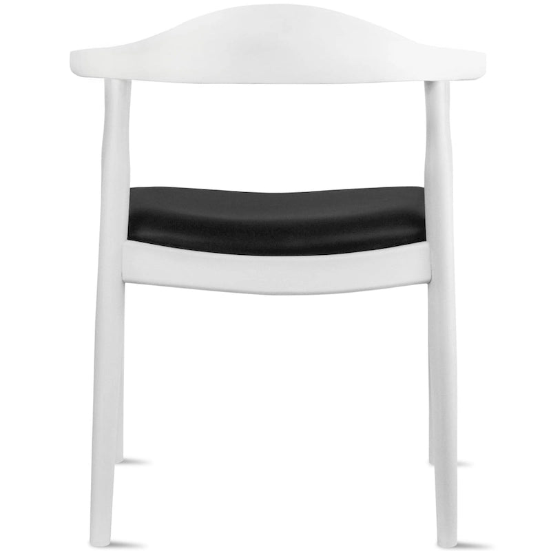Chaises Kennedy en bois massif avec accoudoirs, en chêne et similicuir, pour salle à manger, cuisine, chambre, bureau.