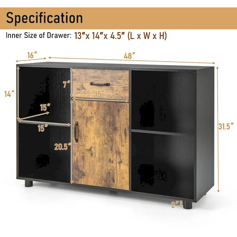 Bahut de ferme, buffet, meuble bar à café, meuble de classement, console - 48 x 16 x 31,5 (L x l x H)
