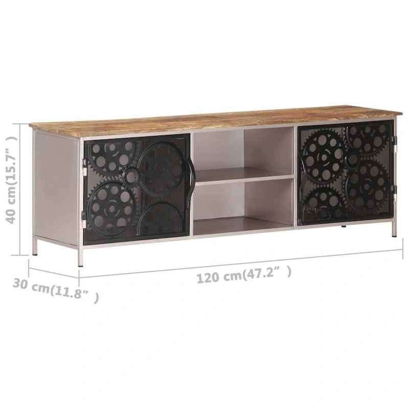 Meuble TV 47,2x11,8x15,7 Bois de manguier brut