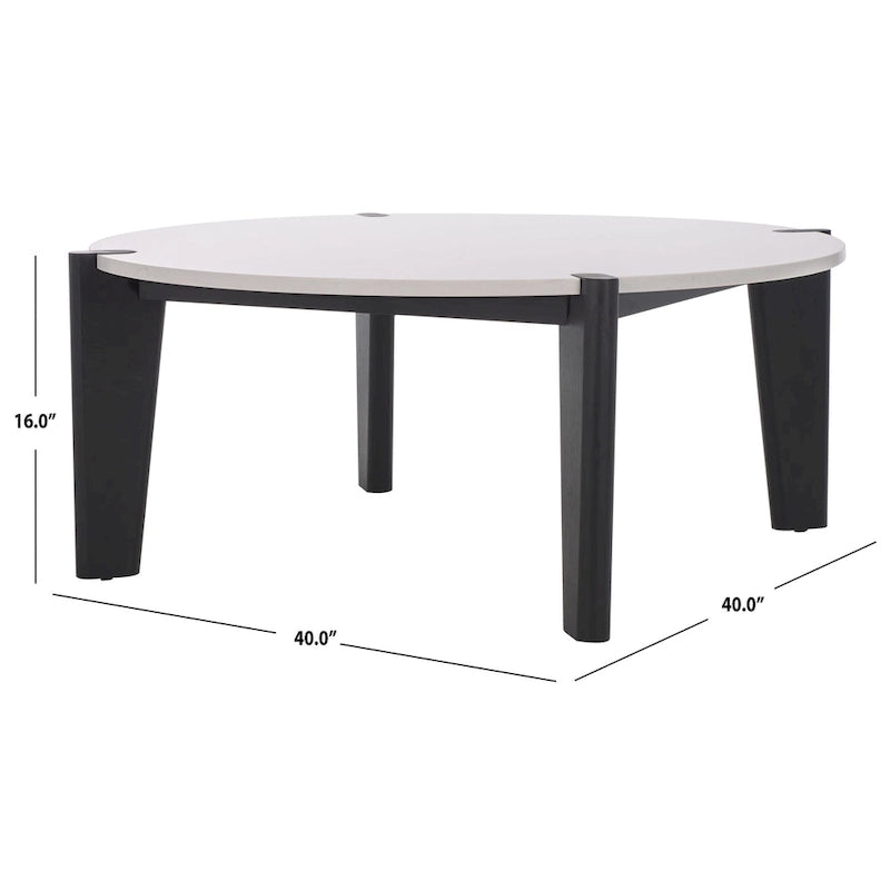Table basse ronde Sarma à plateau en marbre - 40 po larg. x 40 po prof. x 16 po haut. - 40L x 40P x 16H