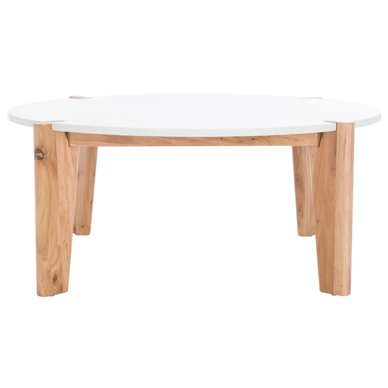 Table basse ronde Sarma à plateau en marbre - 40 po larg. x 40 po prof. x 16 po haut. - 40L x 40P x 16H