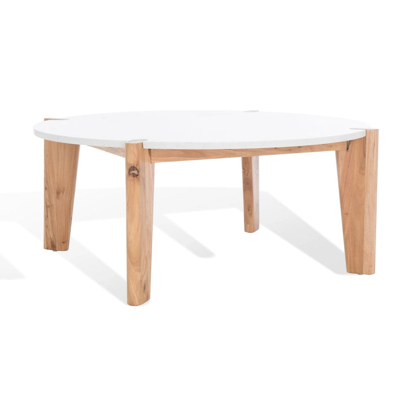 Table basse ronde Sarma à plateau en marbre - 40 po larg. x 40 po prof. x 16 po haut. - 40L x 40P x 16H