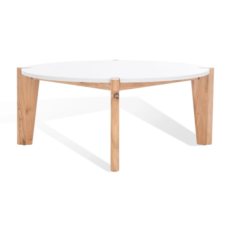 Table basse ronde Sarma à plateau en marbre - 40 po larg. x 40 po prof. x 16 po haut. - 40L x 40P x 16H