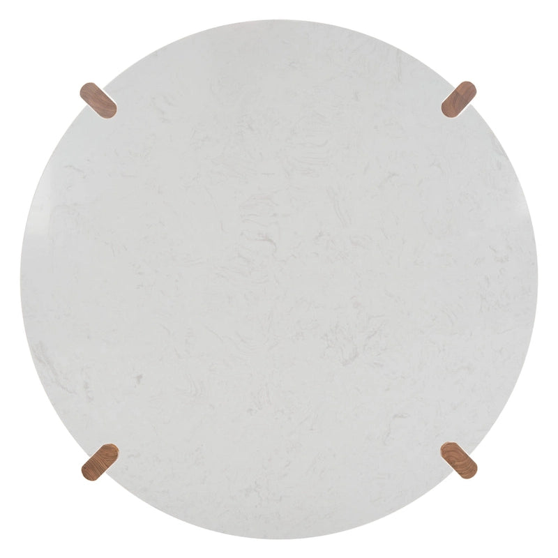 Table basse ronde Sarma à plateau en marbre - 40 po larg. x 40 po prof. x 16 po haut. - 40L x 40P x 16H