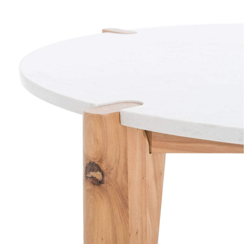 Table basse ronde Sarma à plateau en marbre - 40 po larg. x 40 po prof. x 16 po haut. - 40L x 40P x 16H