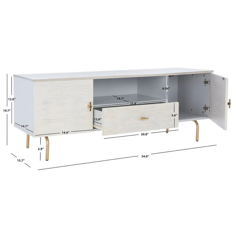 Meuble TV multimédia - 54 L x 15,7 P x 19,7 H - 54Lx16Px20H